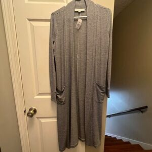 LOFT long cardigan, black and white striped